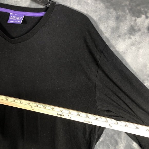 LUXE-T Luxury Sport Men's Pullover Shirt Black T-Shirt Extra Large - Picture 13 of 15